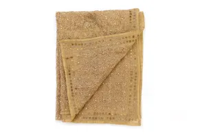 Brown Cotton Embroidered Shawl