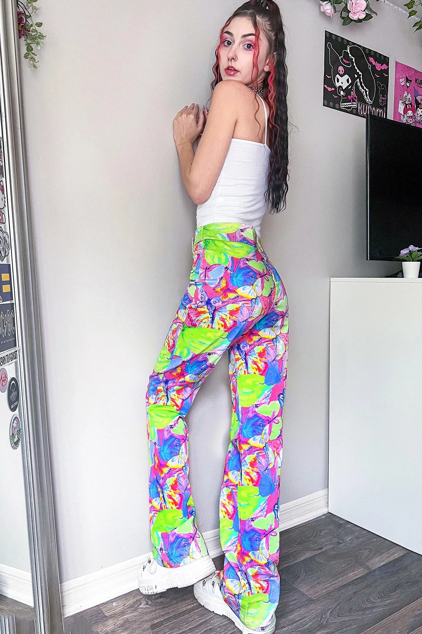 Butterfly Effect Belted Flares