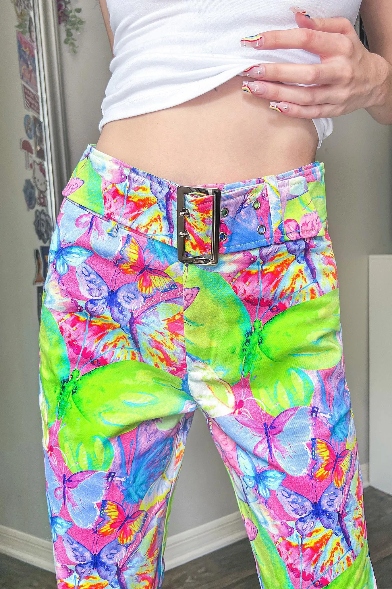 Butterfly Effect Belted Flares
