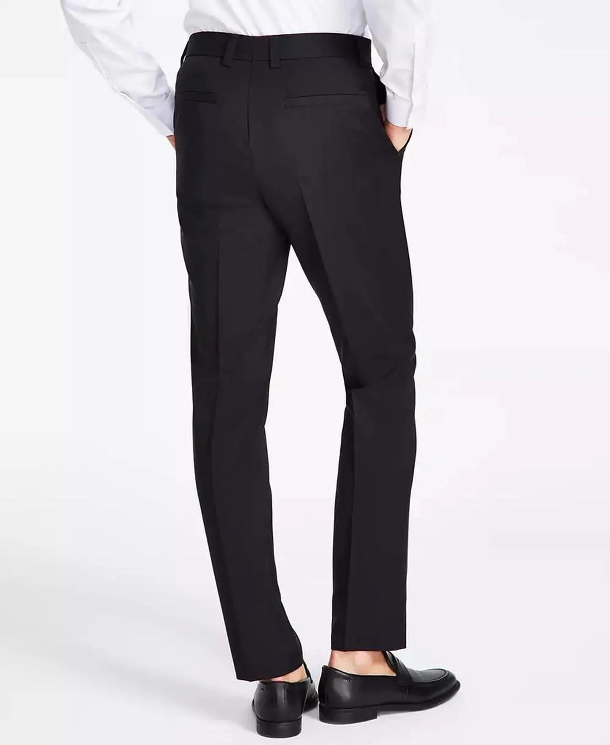 by Hugo Boss Men's Modern-Fit Wool Black Suit Pants
