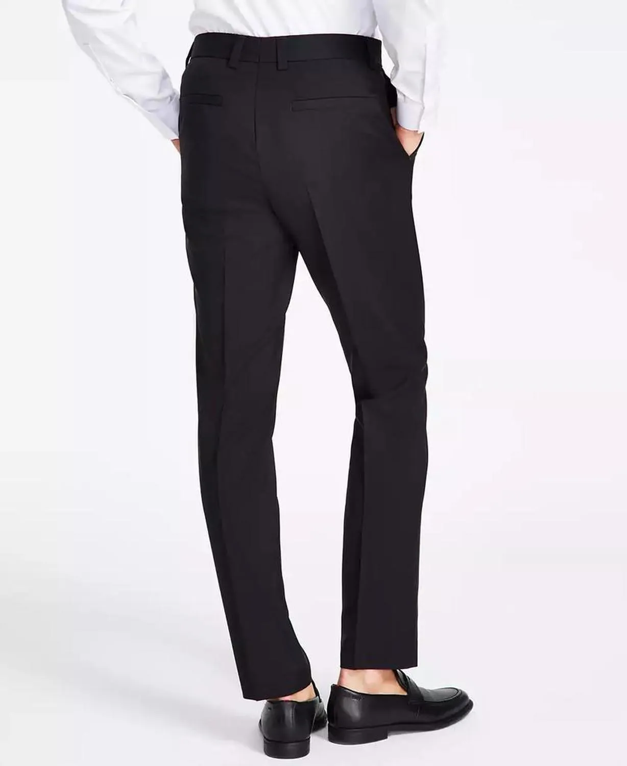 by Hugo Boss Men's Modern-Fit Wool Black Suit Pants