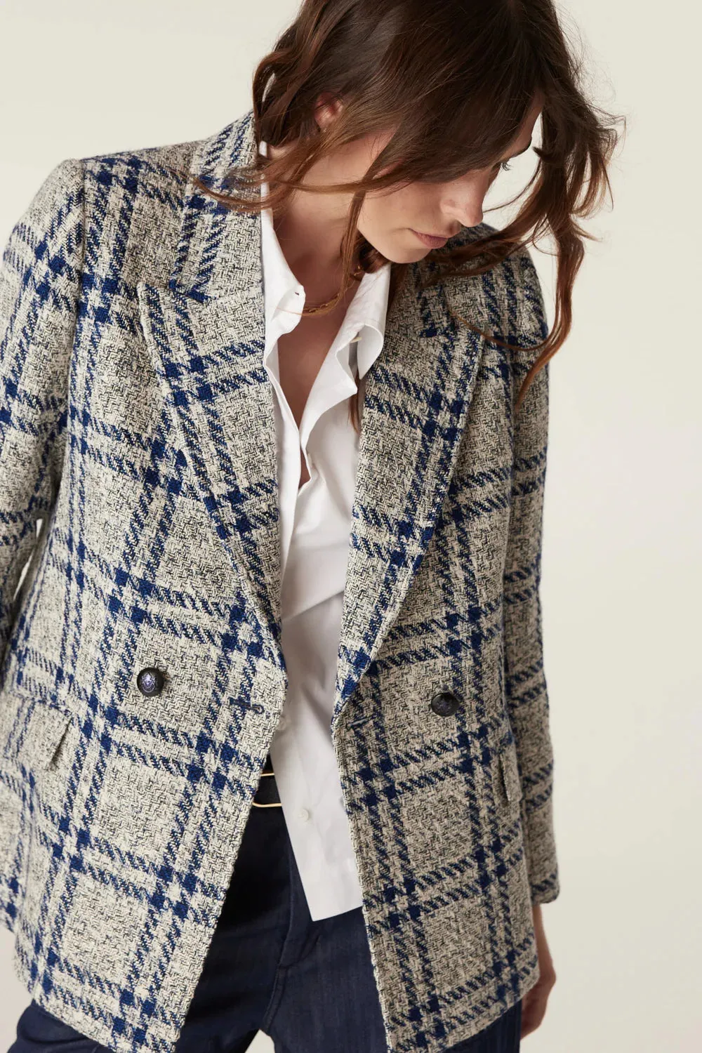 Cable - Alix Jacket - Navy Check