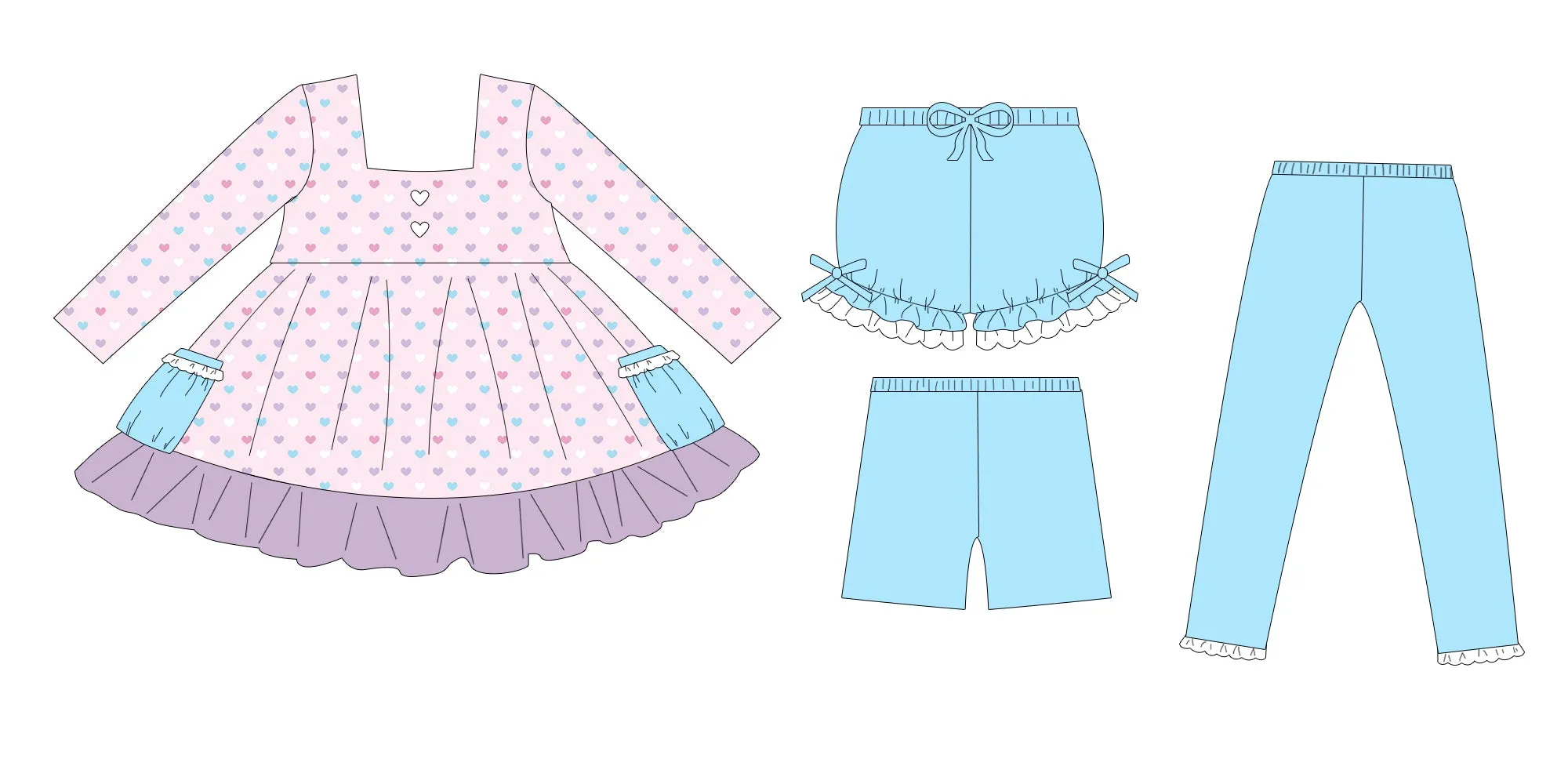 Candy Hearts Tunic Only (short or long sleeve)