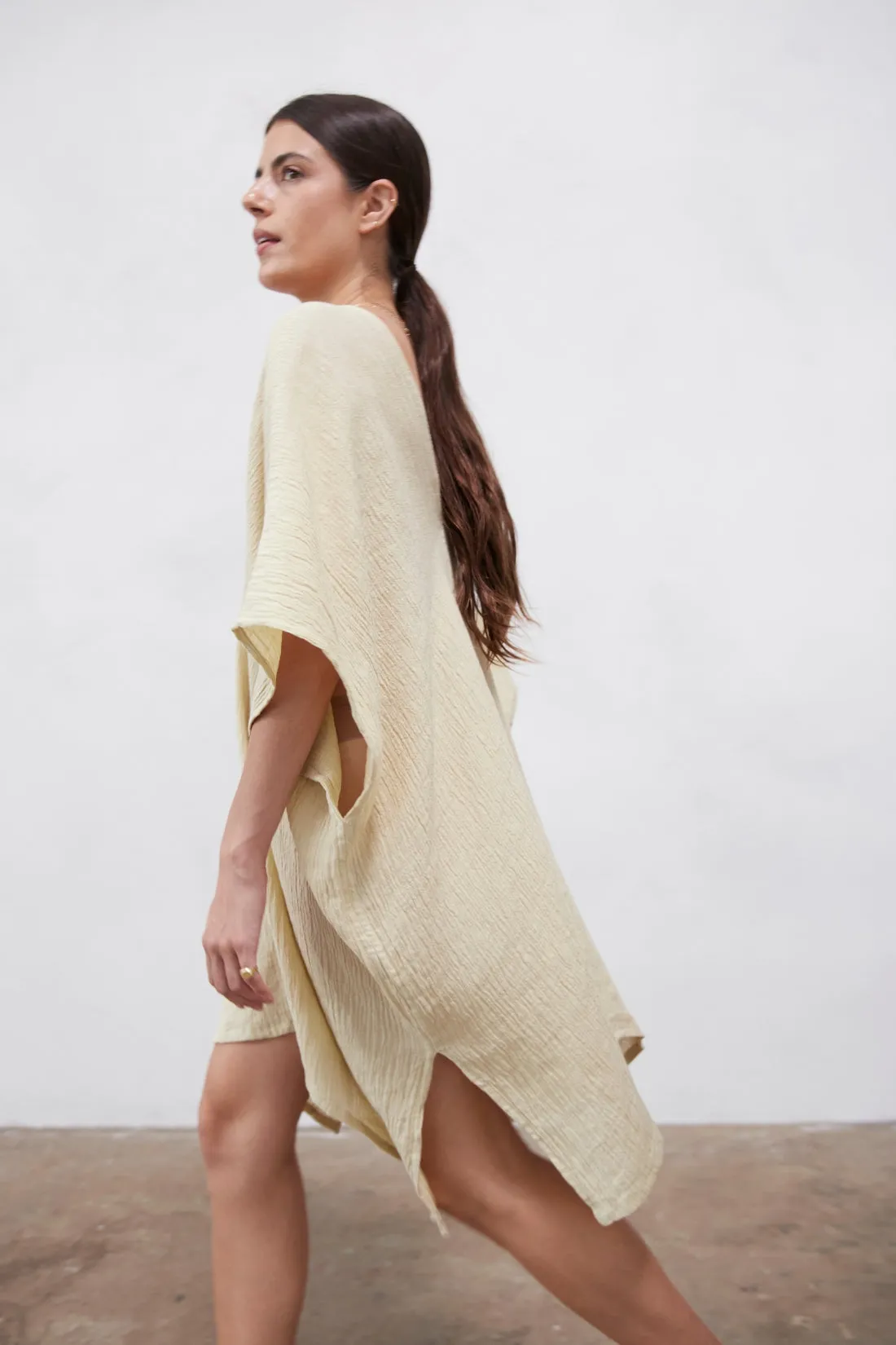 Capri Linen Crinkle Tunic Birch