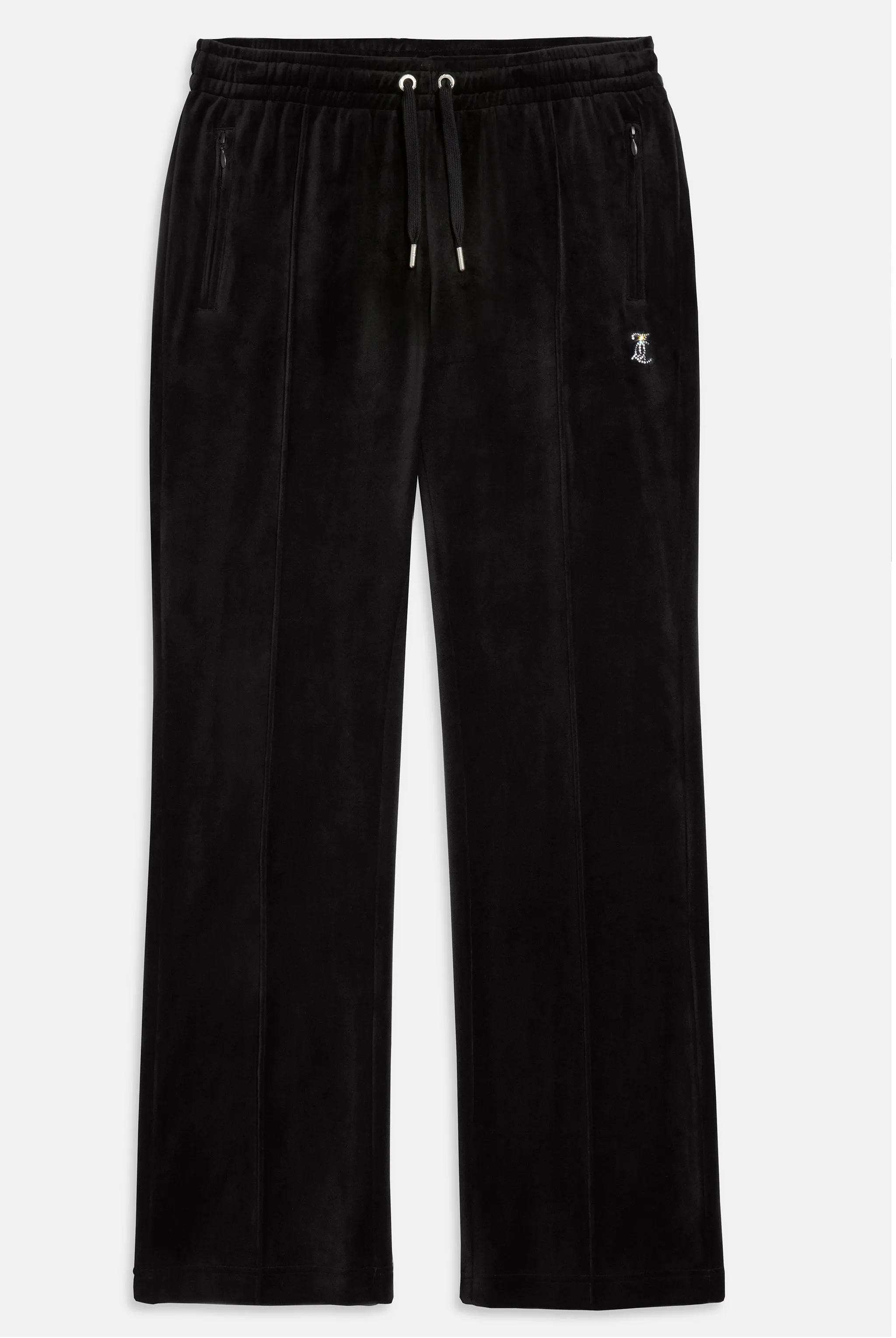 'CAPRICORN' BLACK VELOUR DIAMANTÉ TRACKSUIT BOTTOM