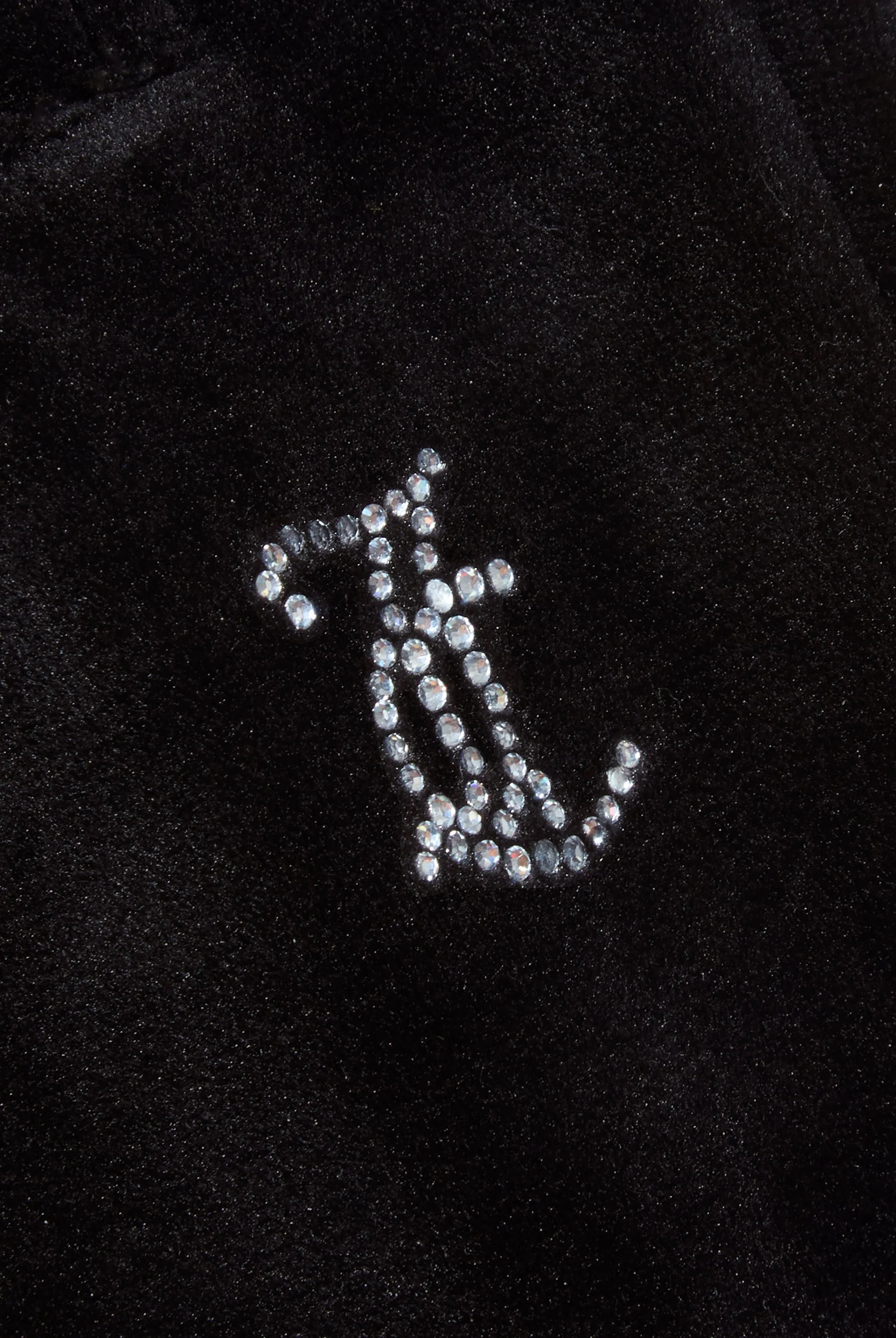 'CAPRICORN' BLACK VELOUR DIAMANTÉ TRACKSUIT BOTTOM