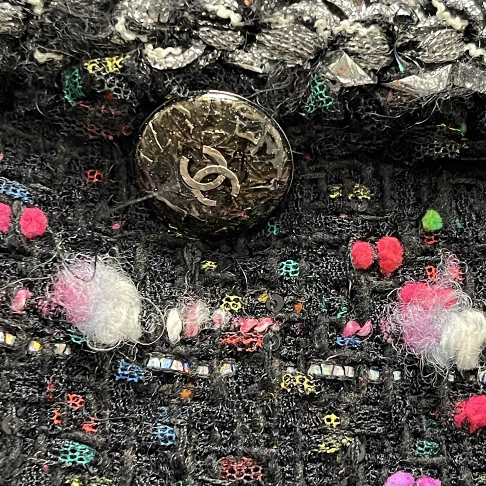 Chanel 2014 Cocomark Wool Blend Lesage Gliter Tweed Coat Multicolor 34 US 2