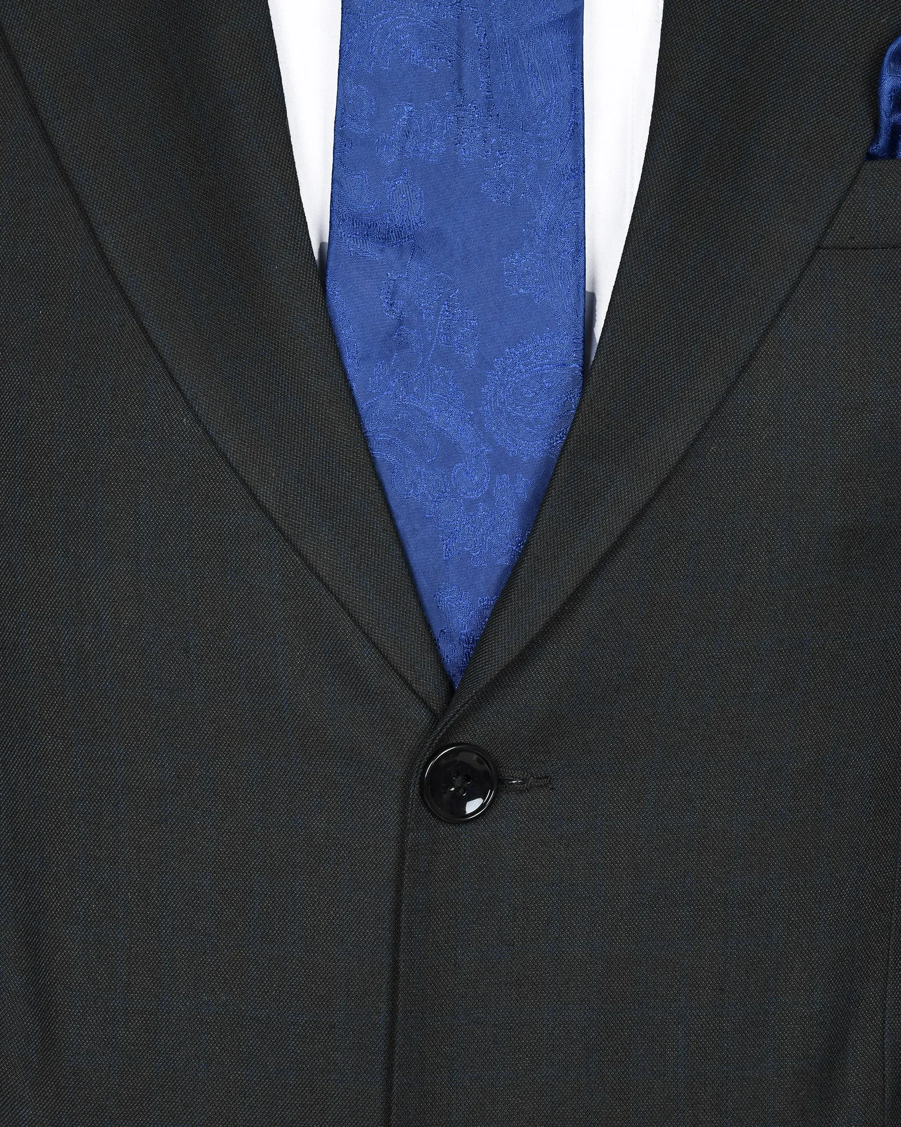 Charcoal Subtle windowpane Wool Blend Blazer