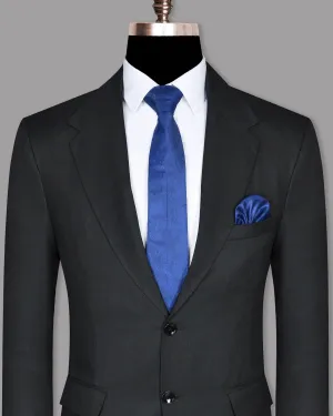 Charcoal Subtle windowpane Wool Blend Blazer