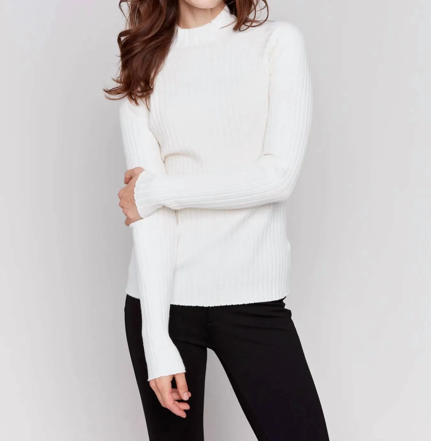 Charlie B - Ribbed Mock Neck Sweater