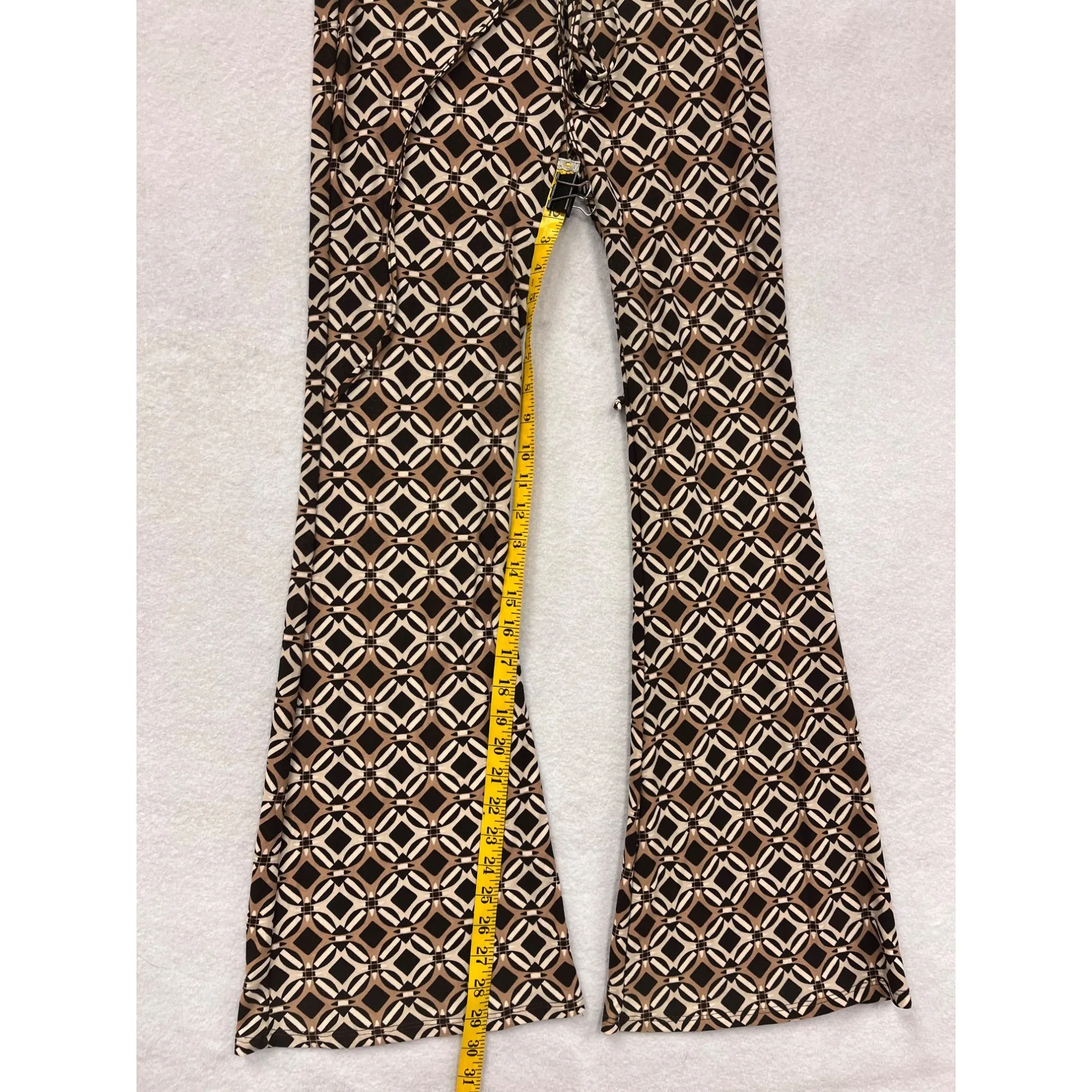 Charlotte Russe Womens Geometric Patterned Bell Bottom Pants #6190