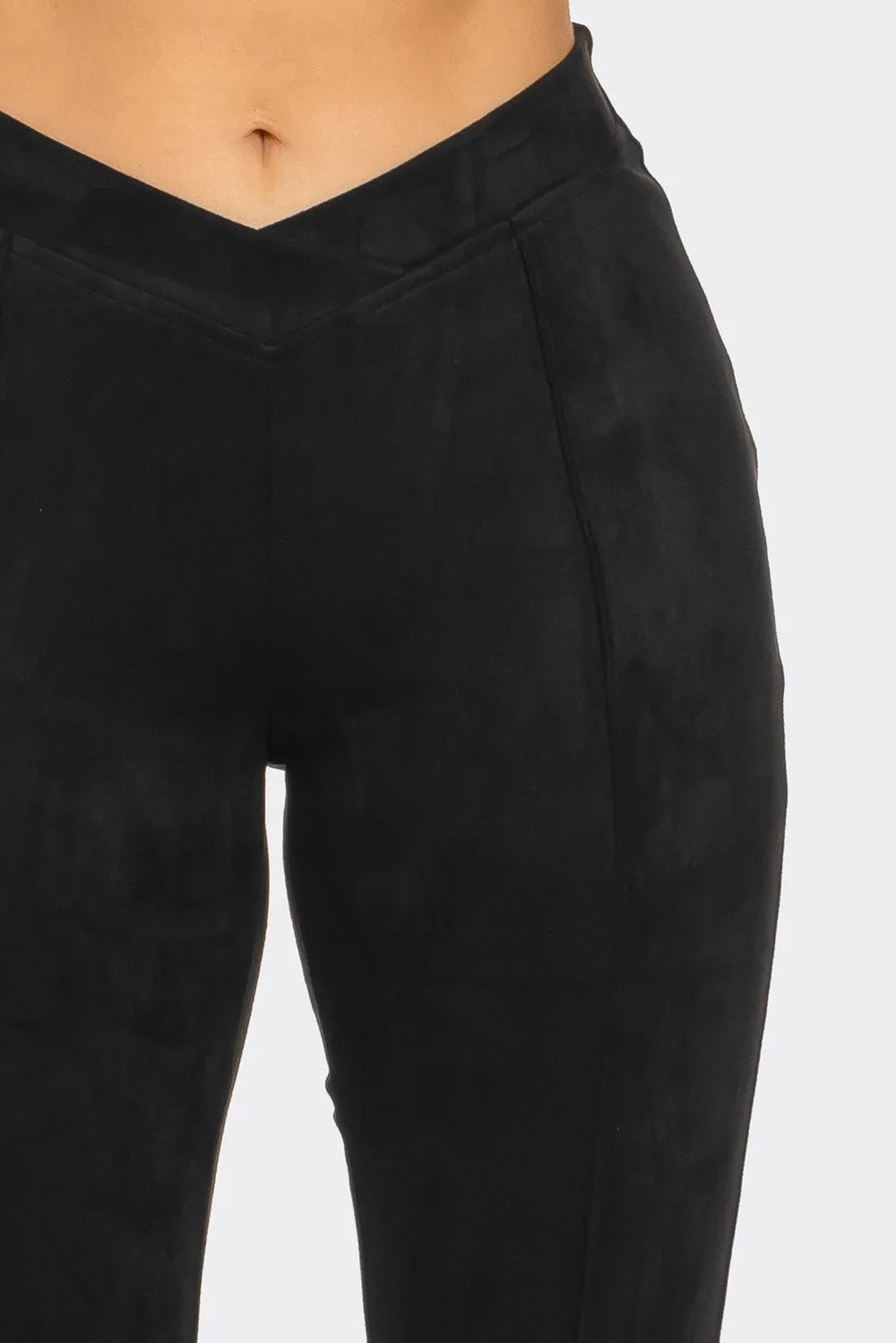 Chic Sarah Suede Bell Bottom Pants for Women - High-Waisted & Trendy Comfort Style