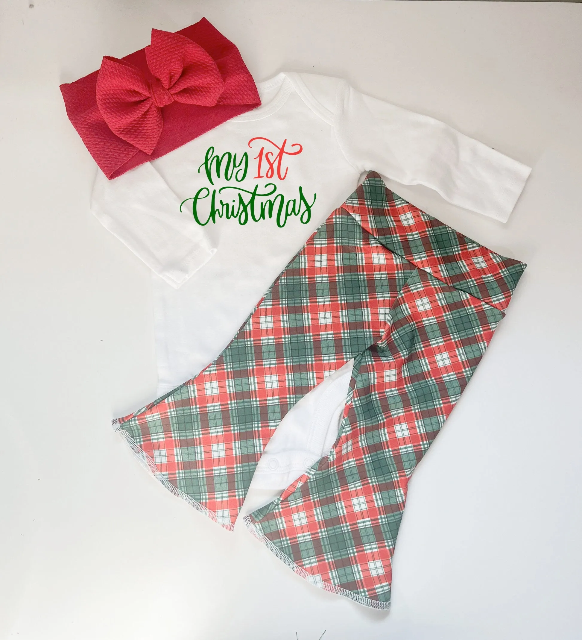 Christmas Plaid Bell Bottoms