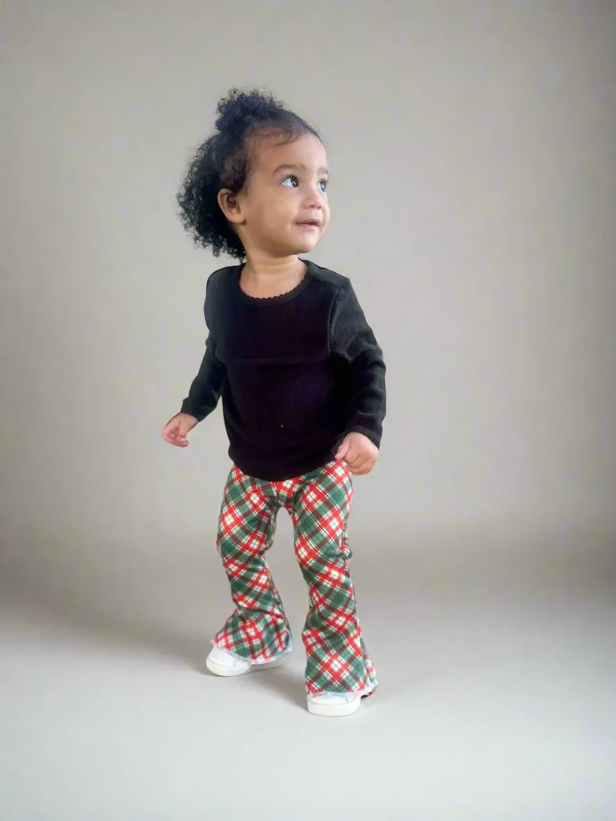 Christmas Plaid Bell Bottoms