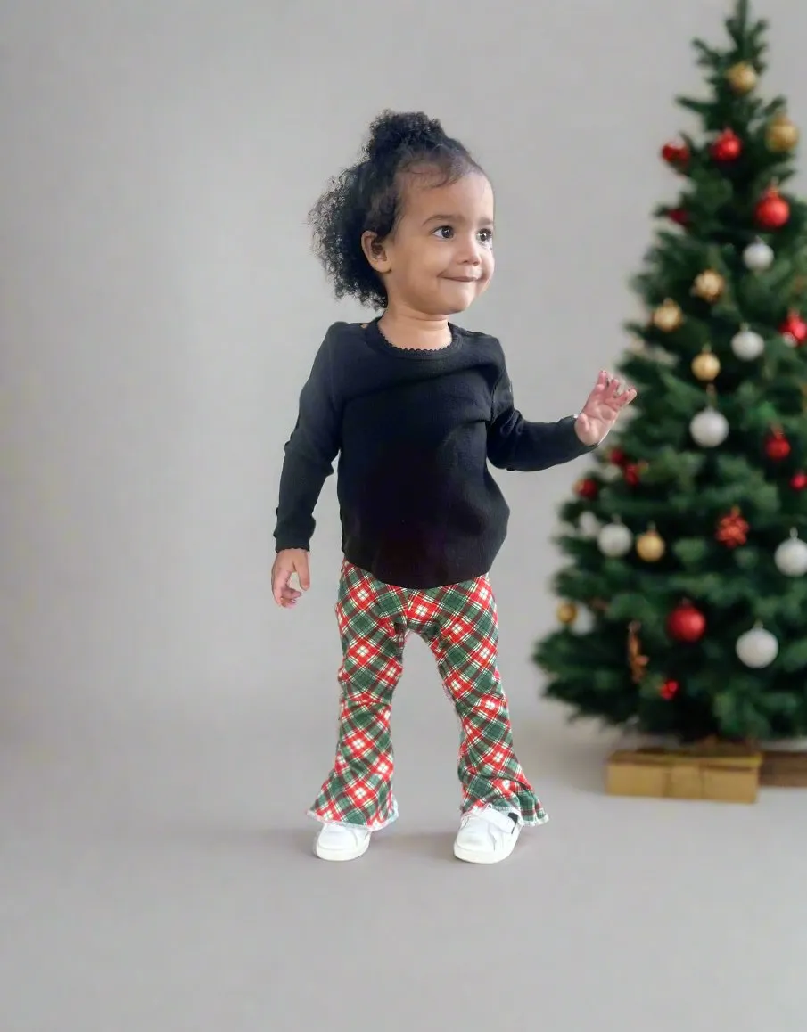 Christmas Plaid Bell Bottoms