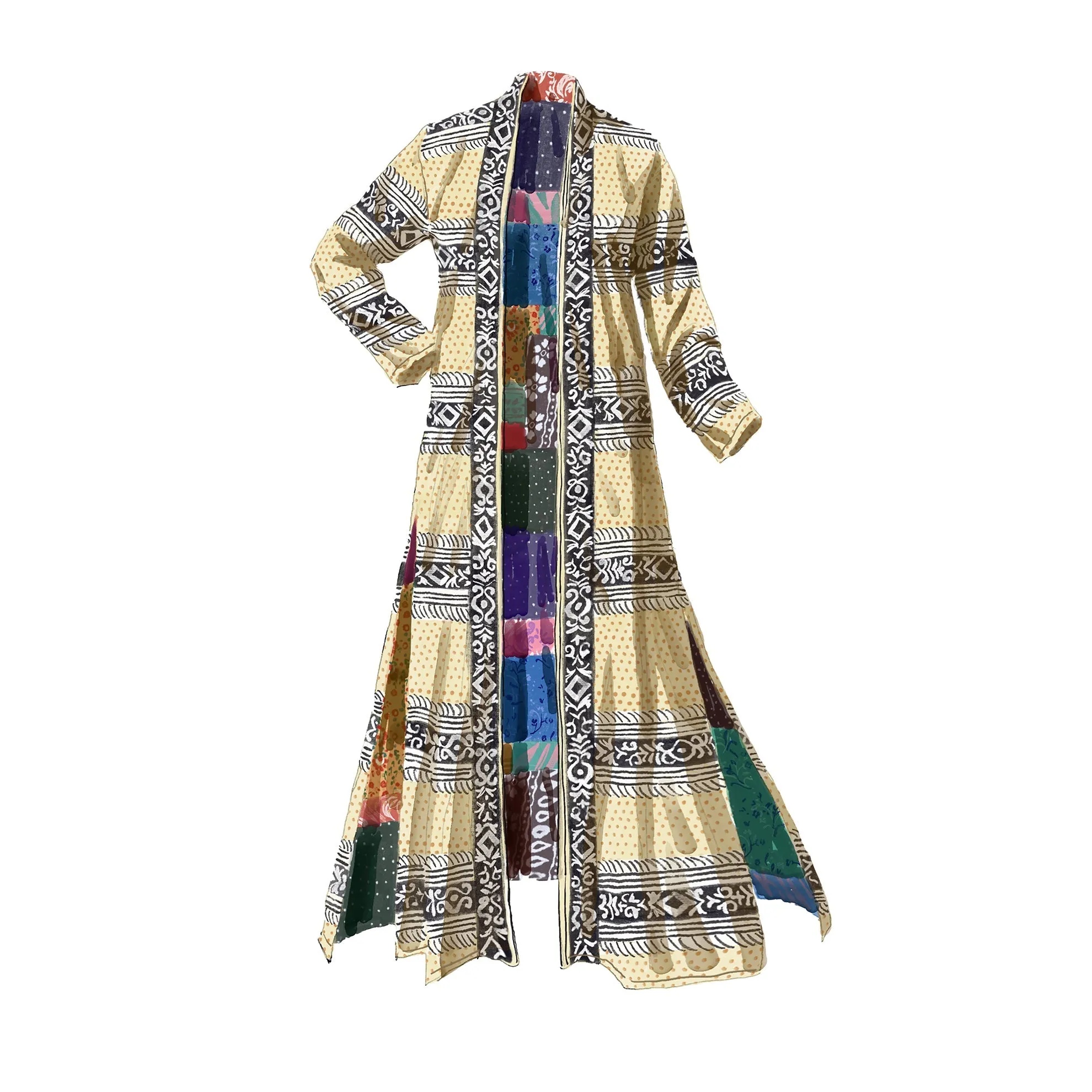 Clara's Patchwork Print Robe