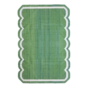 Classic Green Scallop Cotton Rug