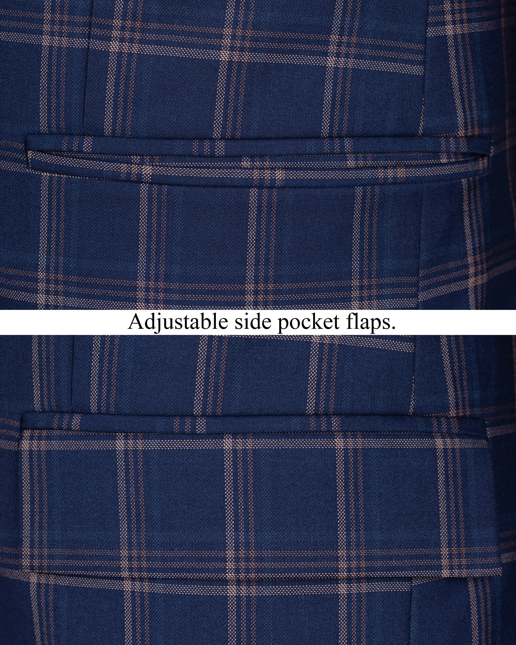 Cloud Burst Super fine windowpane Wool Rich Double Breasted Blazer