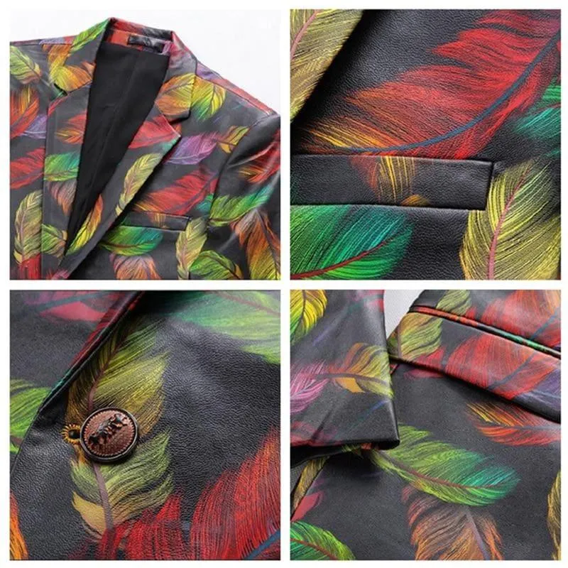 Colorful Printed Blazer Luxury Casual Suit Jacket