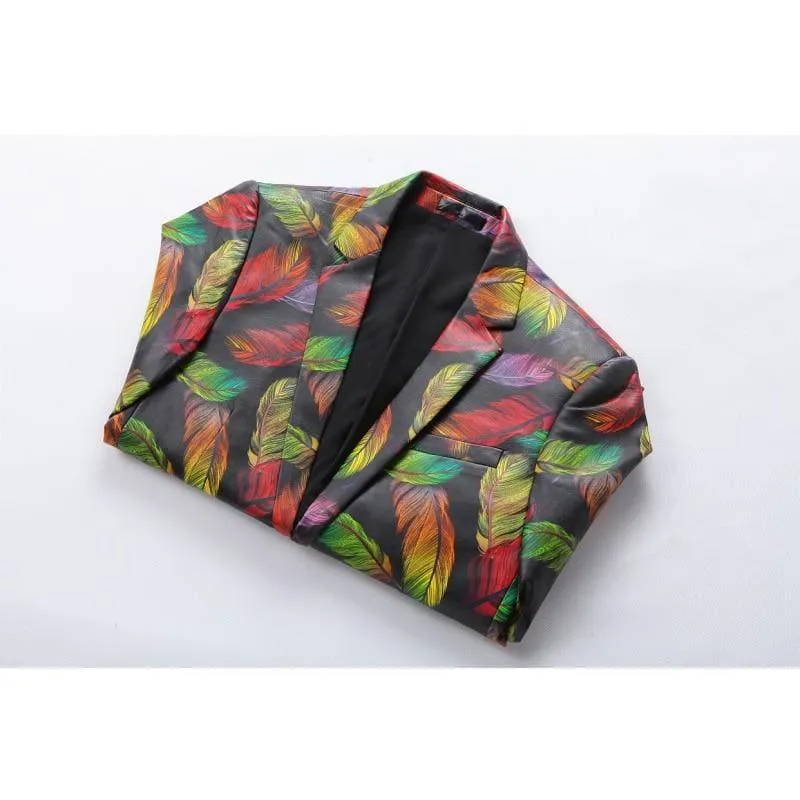 Colorful Printed Blazer Luxury Casual Suit Jacket