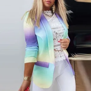 Colorful Printed Cardigan Lady Blazers