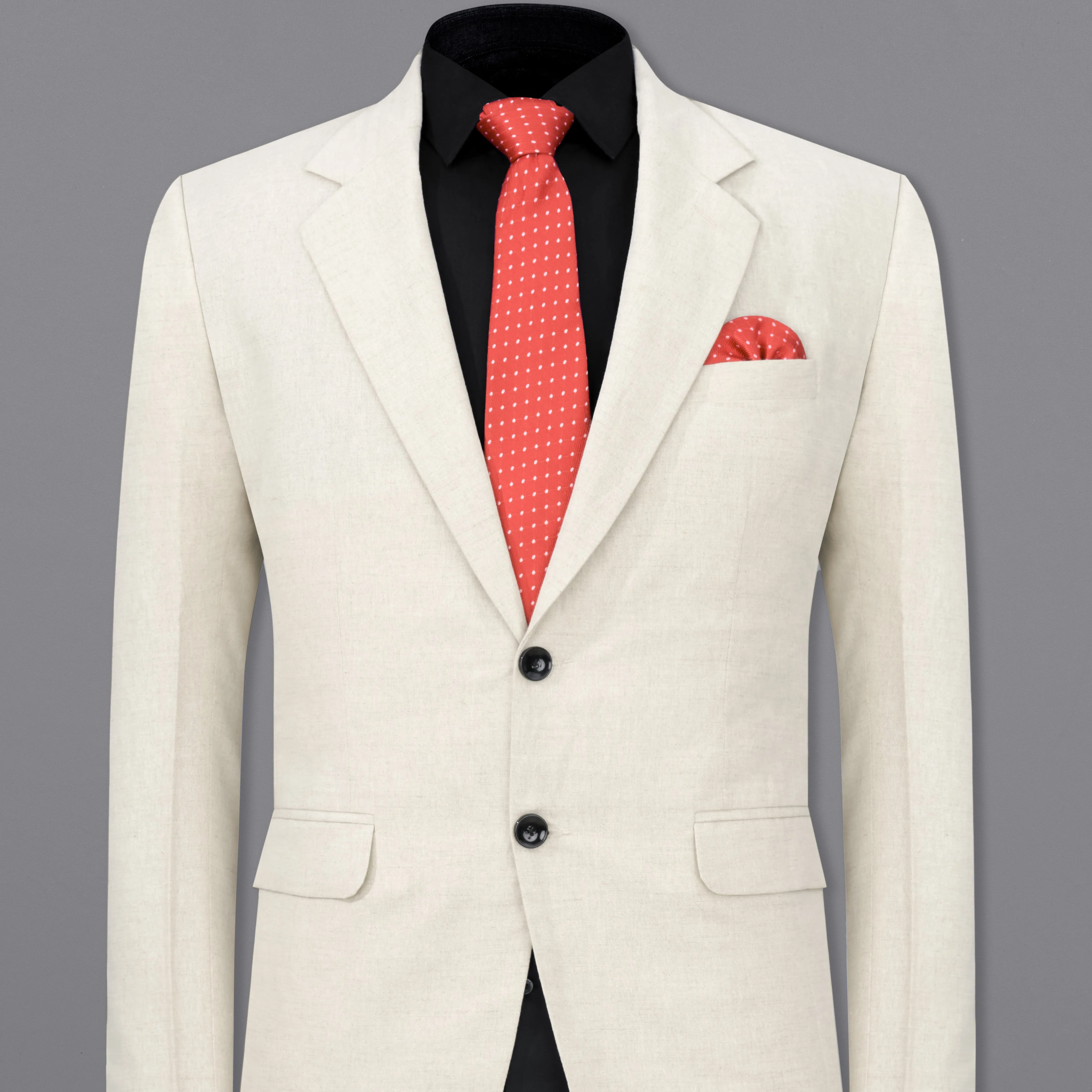 Coral Reef Cream Luxurious Linen Blazer
