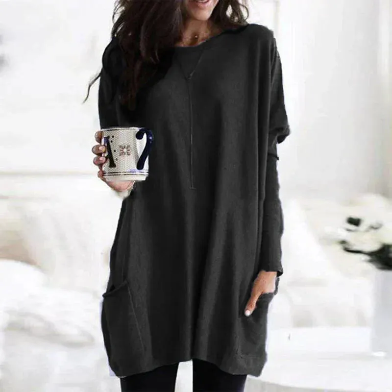 Cotton Bliss™ | Women's Oversized Tunic Sweater | Soft Cotton, Relaxed Fit, Cozy Design
