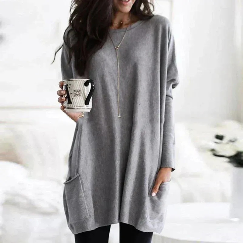 Cotton Bliss™ | Women's Oversized Tunic Sweater | Soft Cotton, Relaxed Fit, Cozy Design