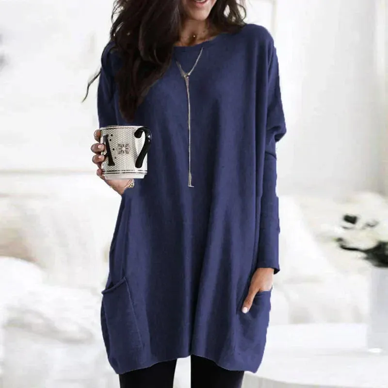 Cotton Bliss™ | Women's Oversized Tunic Sweater | Soft Cotton, Relaxed Fit, Cozy Design