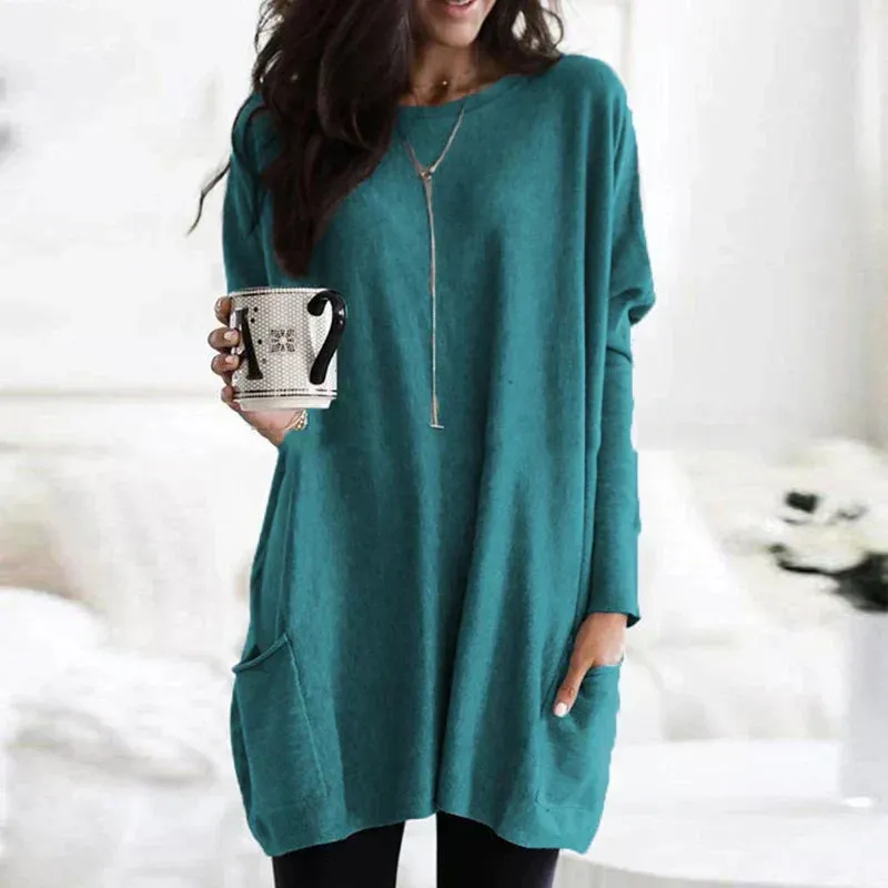 Cotton Bliss™ | Women's Oversized Tunic Sweater | Soft Cotton, Relaxed Fit, Cozy Design
