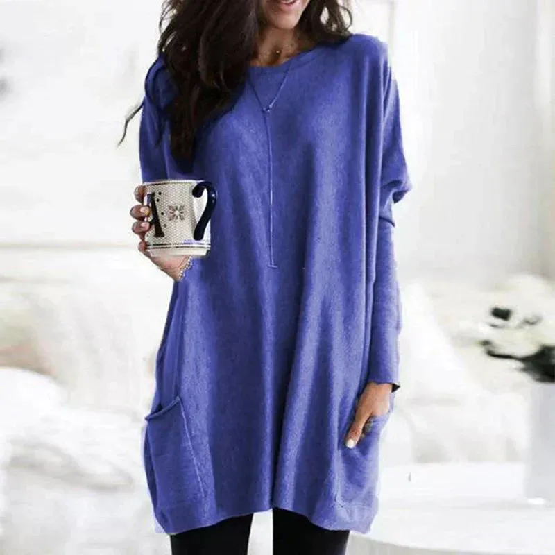 Cotton Bliss™ | Women's Oversized Tunic Sweater | Soft Cotton, Relaxed Fit, Cozy Design