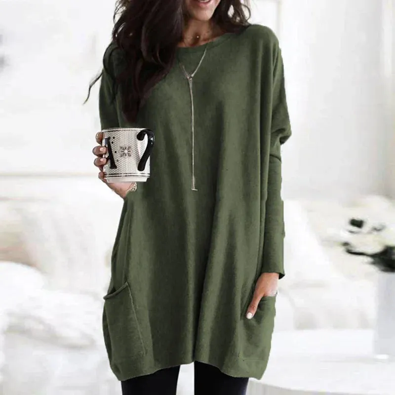 Cotton Bliss™ | Women's Oversized Tunic Sweater | Soft Cotton, Relaxed Fit, Cozy Design