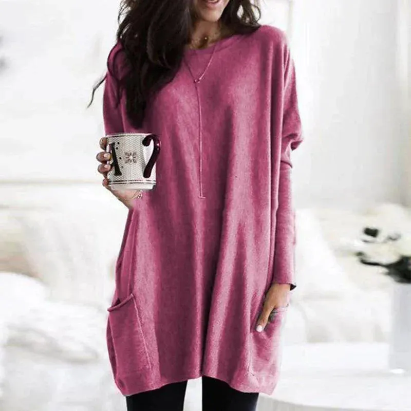 Cotton Bliss™ | Women's Oversized Tunic Sweater | Soft Cotton, Relaxed Fit, Cozy Design