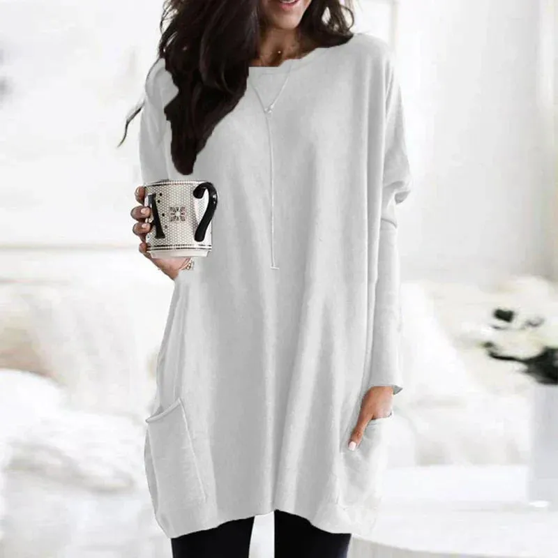 Cotton Bliss™ | Women's Oversized Tunic Sweater | Soft Cotton, Relaxed Fit, Cozy Design