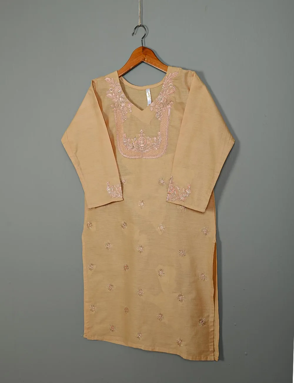Cotton Embroidered Stitched Kurti - Wispy Flair (TS-044A-Skin)