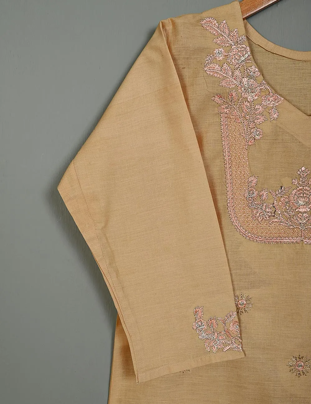 Cotton Embroidered Stitched Kurti - Wispy Flair (TS-044A-Skin)