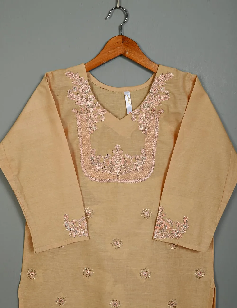 Cotton Embroidered Stitched Kurti - Wispy Flair (TS-044A-Skin)