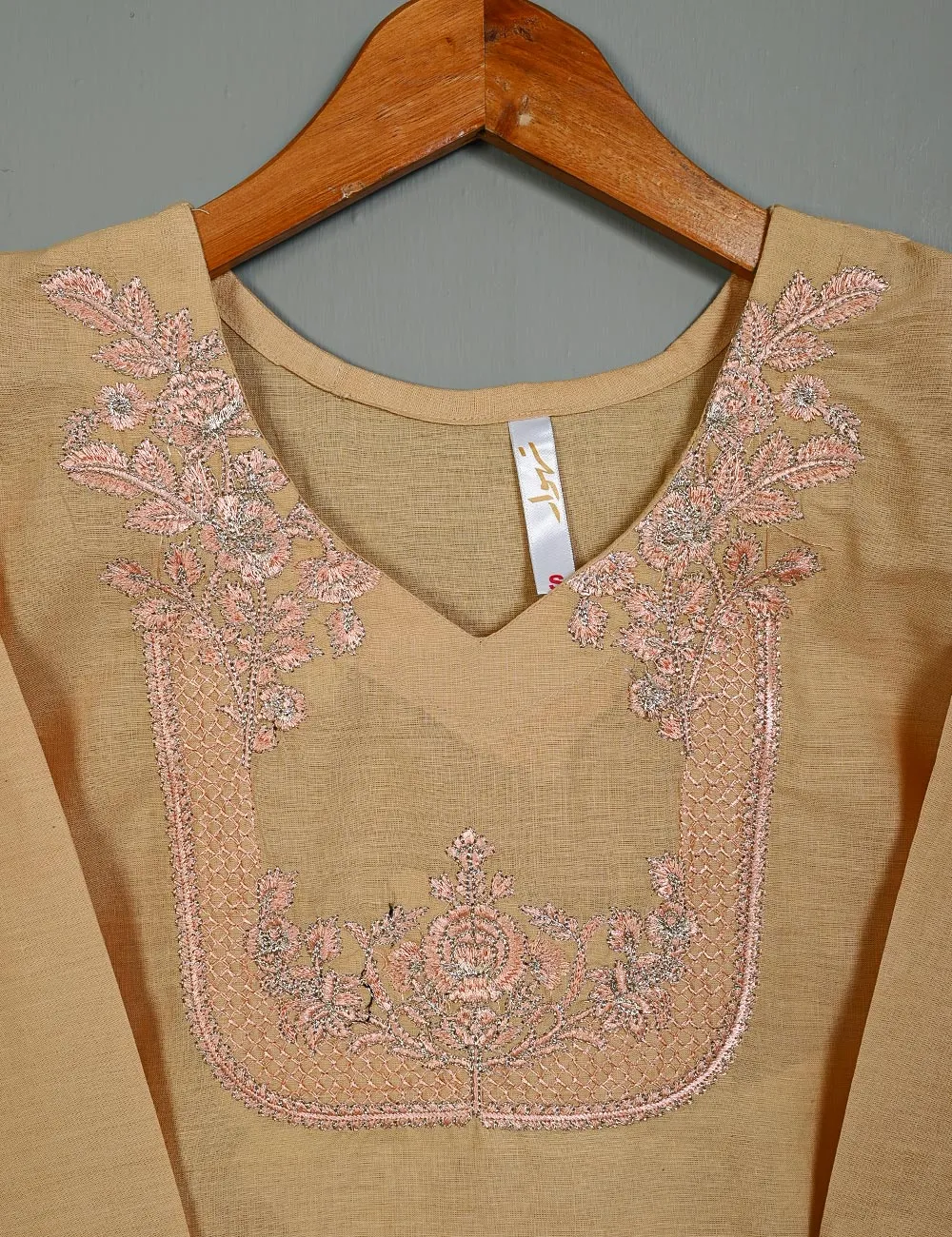 Cotton Embroidered Stitched Kurti - Wispy Flair (TS-044A-Skin)