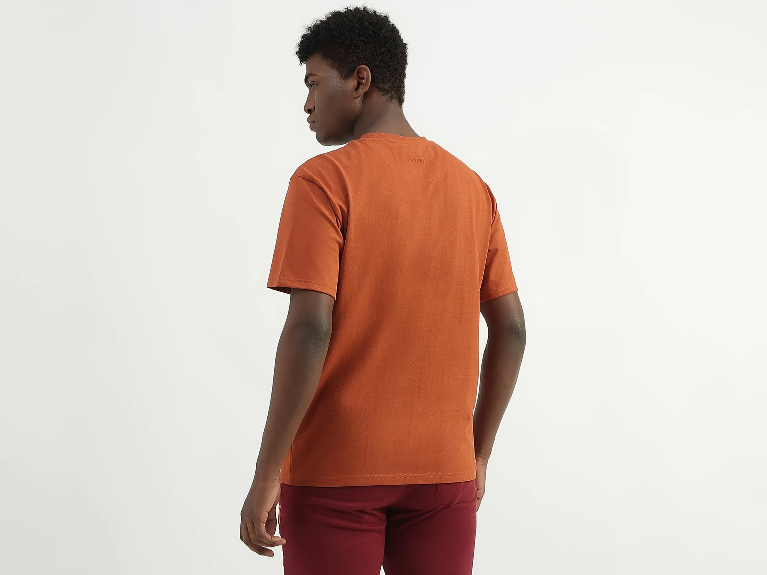 Cotton Solid Round Neck Mens T-shirts