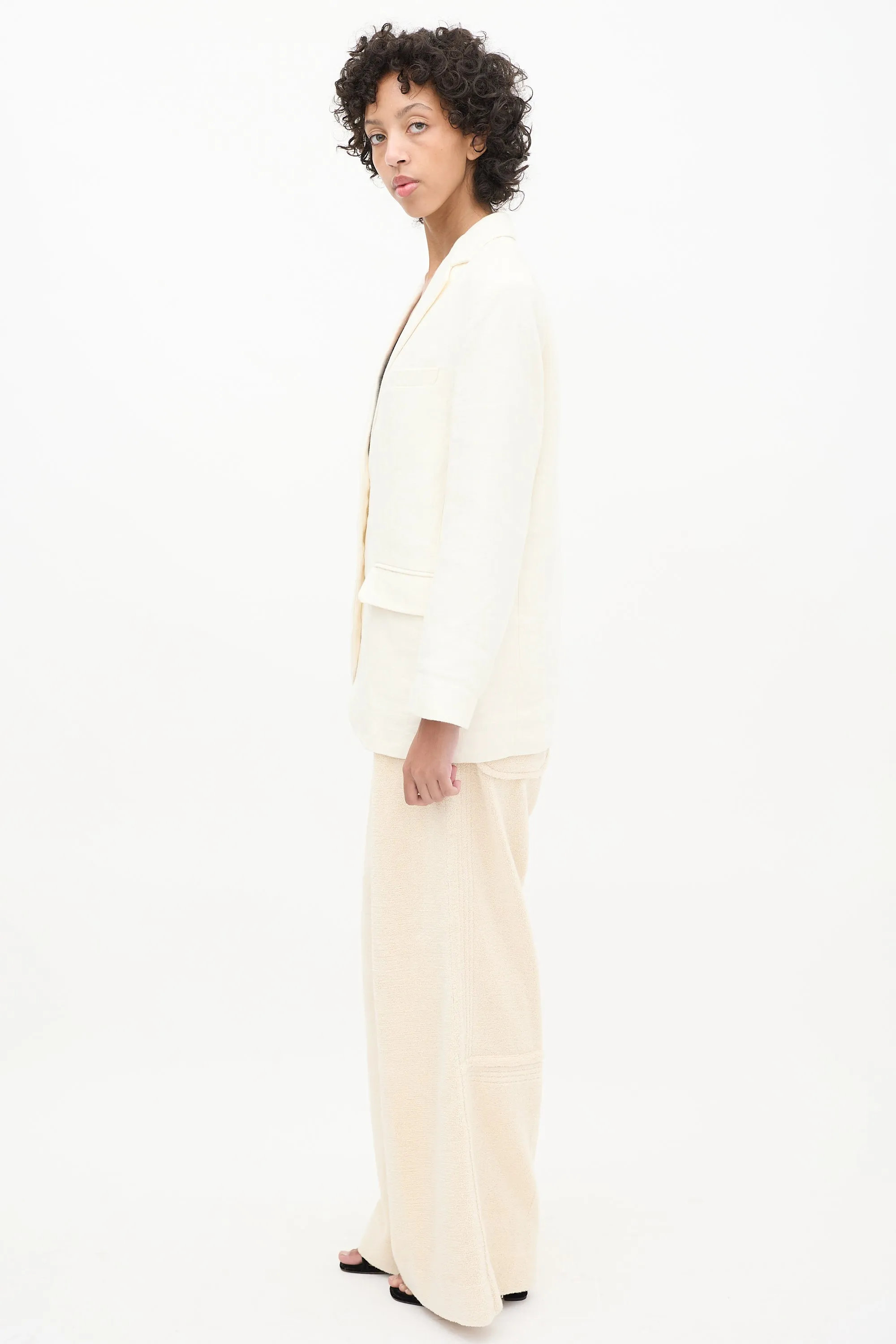 Cream Linen Quinn Oversized Blazer