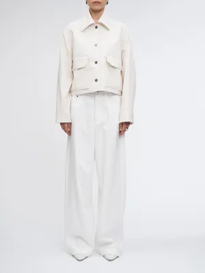 Cropped Swing Jacket in Ivory