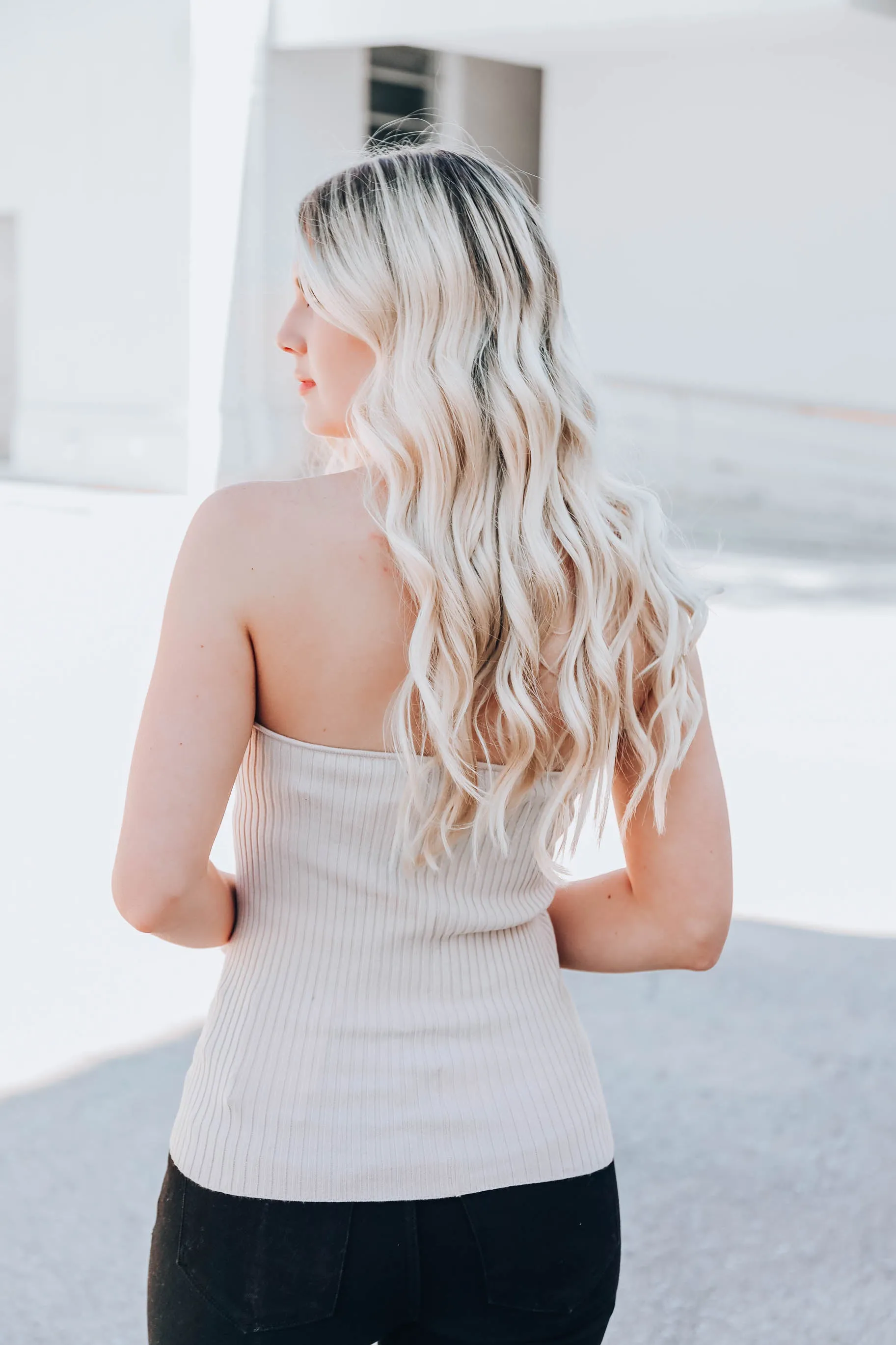 Cross My Heart Halter Top - Beige