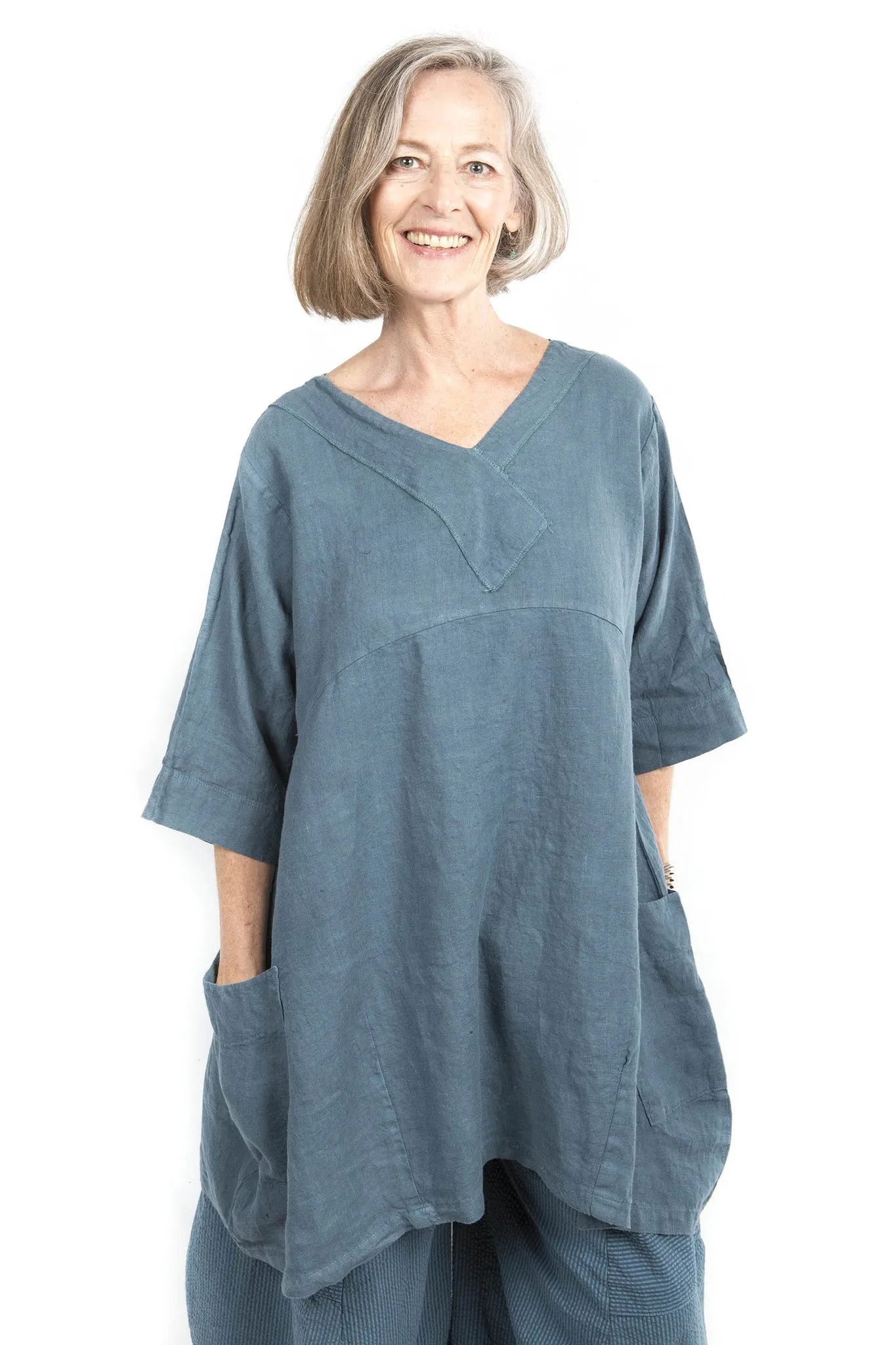 Crossover Linen Hypnea Tunic UnPrinted