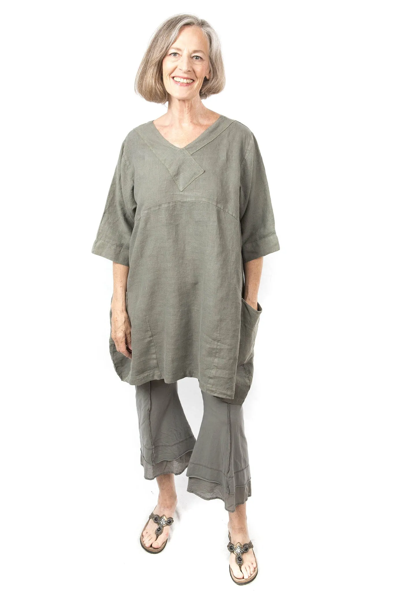 Crossover Linen Illite Tunic UnPrinted