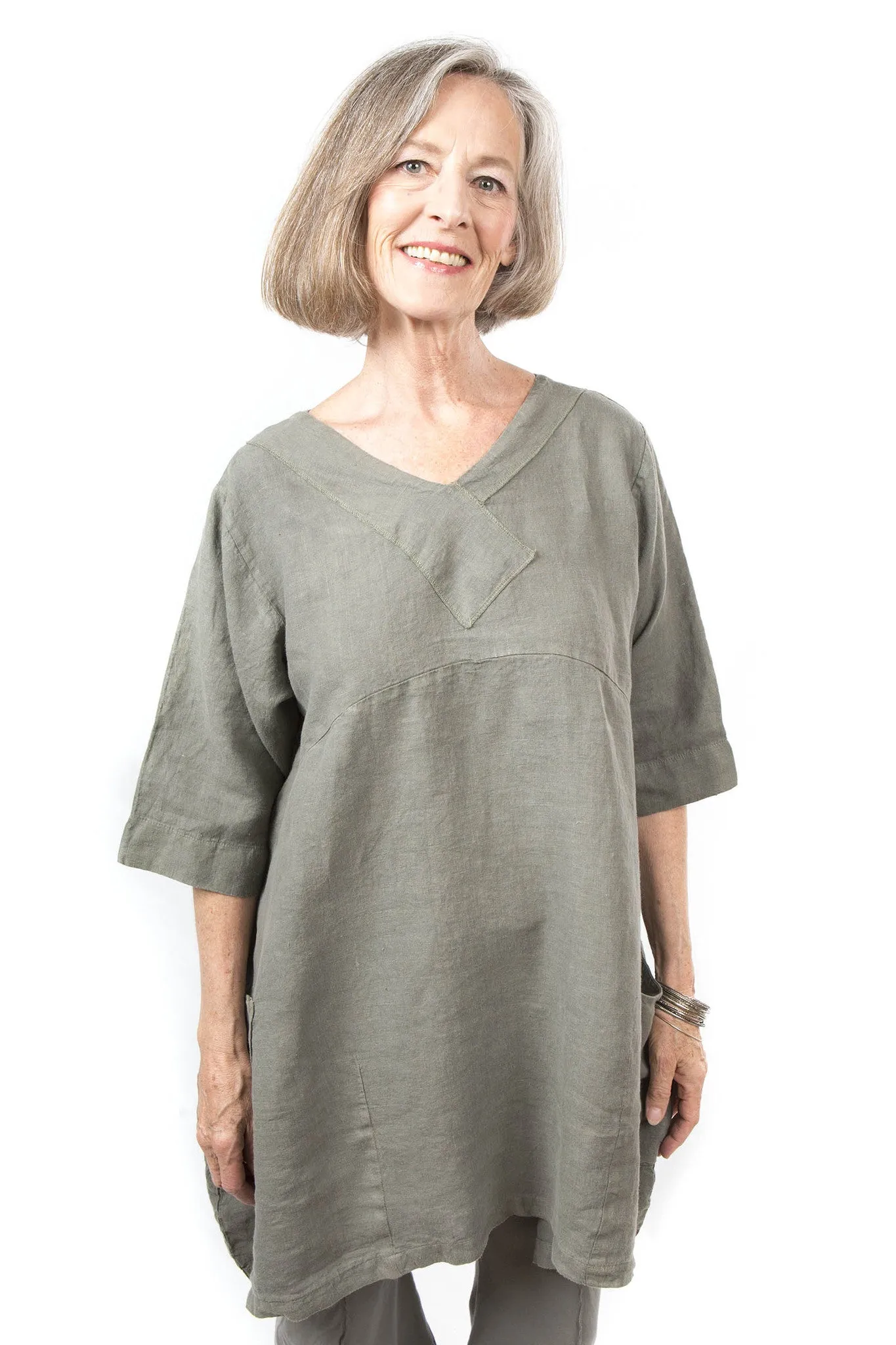 Crossover Linen Illite Tunic UnPrinted