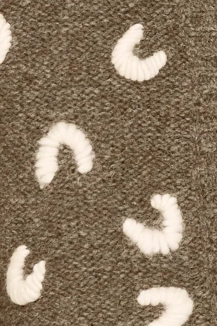 Cusco Croissant Cardigan in Olive/Ivory