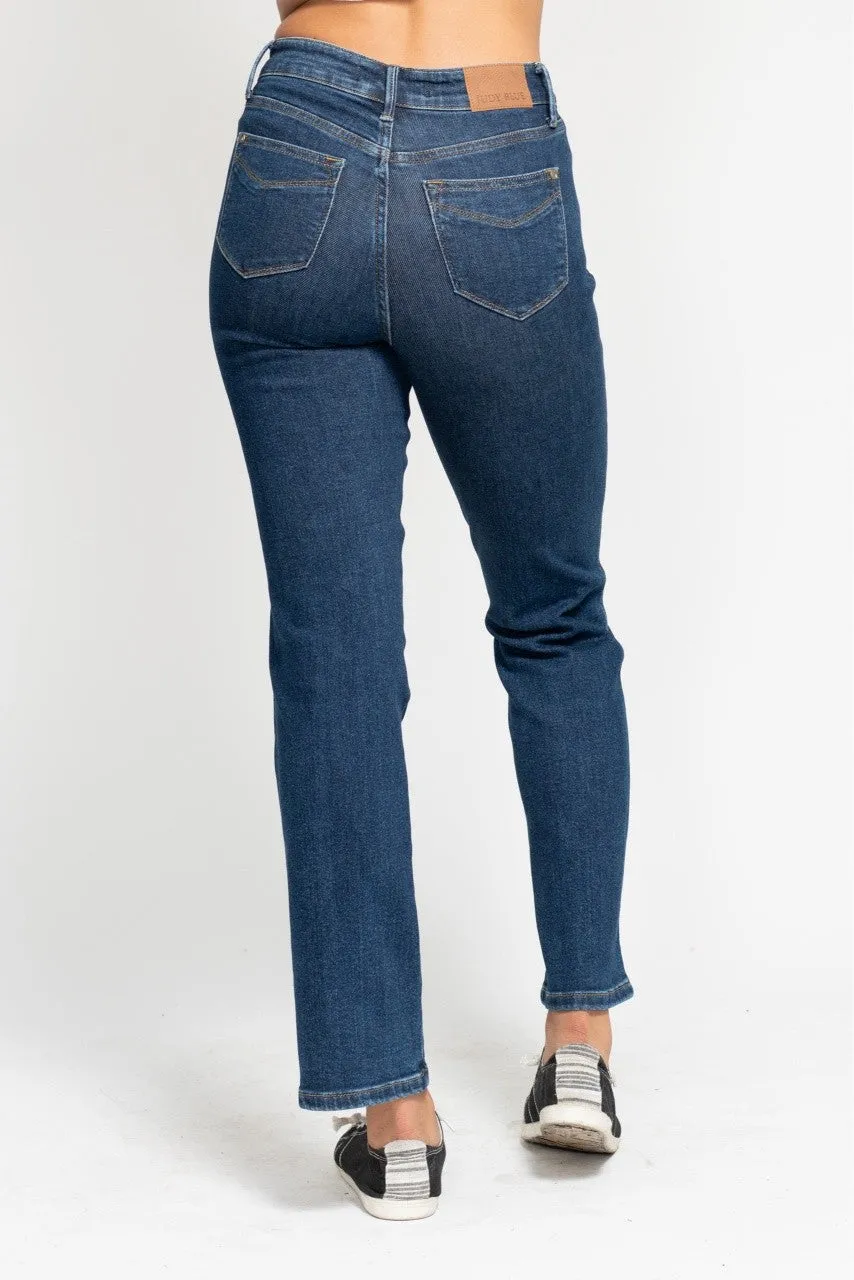 Dark High Waist Tummy Control Classic Straight Judy Blue Jeans 12/10/24 9379