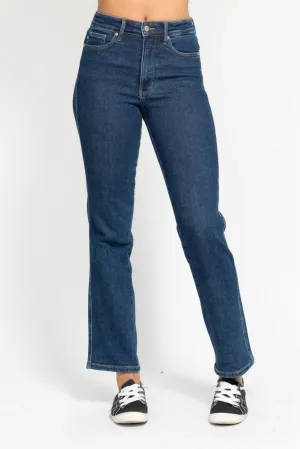 Dark High Waist Tummy Control Classic Straight Judy Blue Jeans 12/10/24 9379