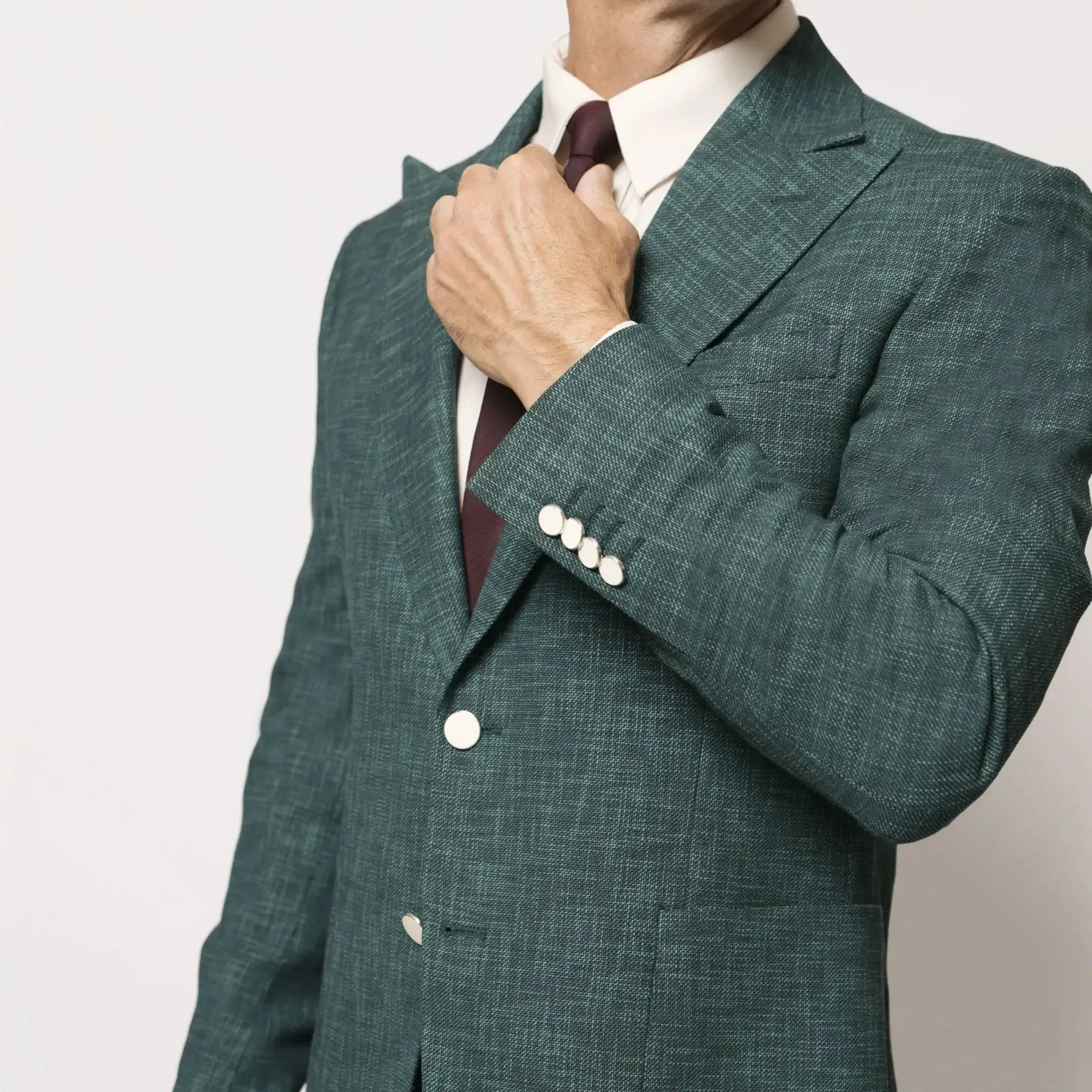 Dark Teal Zignone Wool Men's Slim Fit Italian Blazer