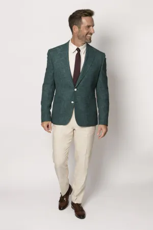Dark Teal Zignone Wool Men's Slim Fit Italian Blazer